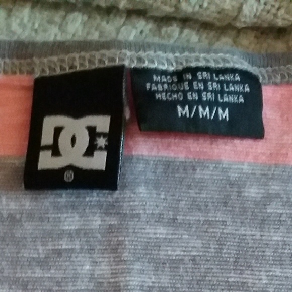 DC brand peach and grey striped button top - Picture 5 of 5
